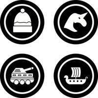 Warm Cap and Unicorn Icon vector