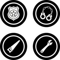 Police shield and Handcuff Icon vector