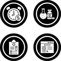 Clock and test tube Icon vector