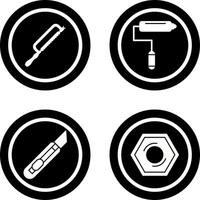 Hacksaw and Paint Roller Icon vector