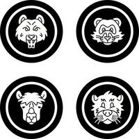 Bear and Ferret Icon vector