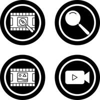 find pictures and magnifier Icon vector