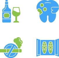 vino y caries icono vector