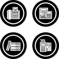 fax y calculador icono vector