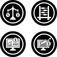 Scale and Abacus Icon vector