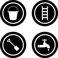 Water Bucket and Ladder Icon vector