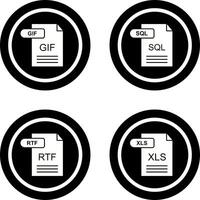 GIF and SQL Icon vector