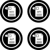 mov y mp3 icono vector