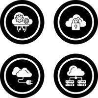 Cloud Comuting and Lock Icon vector