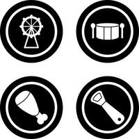 Ferris Wheel and Drum Icon vector