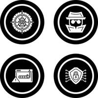 Bug Target and Hacker Icon vector