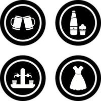 cervezas tostado y cerveza icono vector