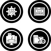 Virus and Error Code Icon vector