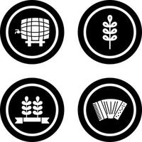 Barrel with Tap and Barley Icon vector