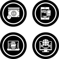 Time is Mony and Faq Icon vector