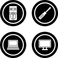 Cpu and Screw driver Icon vector