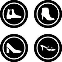 hombres botas y alto tacones icono vector