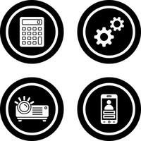 Calculator and Setting Icon vector