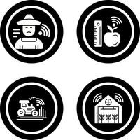 Farmer and Measure and Measure Icon vector