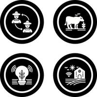 Connect and Cattle Icon vector