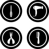 Nail File and Hair Dryer Icon vector