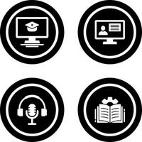 Online Course and distance Icon vector