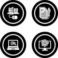 Digital Library and Essay Icon vector
