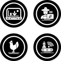 Smart Farm and Farmer Icon vector