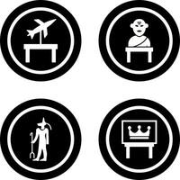 Jet Exhibit and Greek god Icon vector