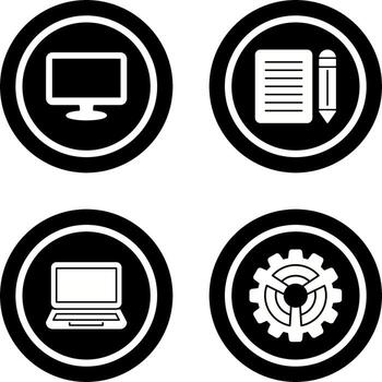 Monitor and Note Icon vector