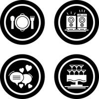 banquete y música icono vector