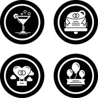 Coktail and Wedding Icon vector