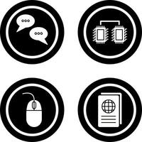 Conversation Bubbles and Processors Connected Icon vector