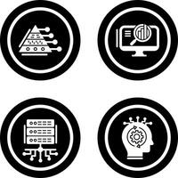 Pyramid Graph and Search Icon vector