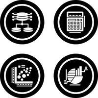 Structured Data and Calculator Icon vector