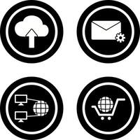 Upload to Cloud and Message Settings Icon vector