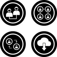 Connected Profiles and relation Icon vector