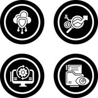 Data Protection and Data Research Icon vector