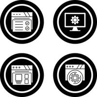 web navegador y monitor pantalla icono vector