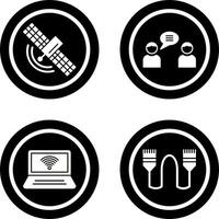 Satellite and Chatting Icon vector