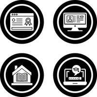 Online Certificate and Profile Icon vector