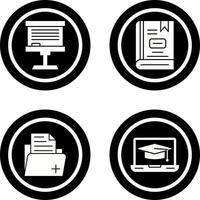 tablero y libro icono vector