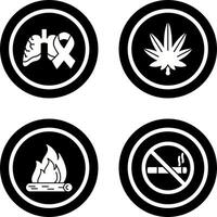 Cancer and Weed Icon vector