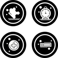 Puzzle and Stop Watch Icon vector