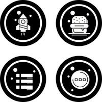 Rocket and Burger Icon vector