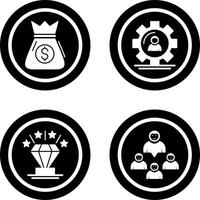 Money Bag and Management Icon vector