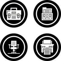 Briefcase and Folder Icon vector