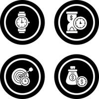 Wrist Watch and Time is Money Icon vector