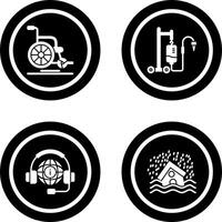 Wheel Chair and Intravenous Icon vector