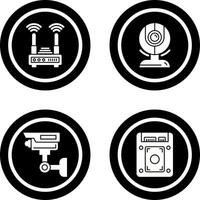 Router and Web Cam Icon vector